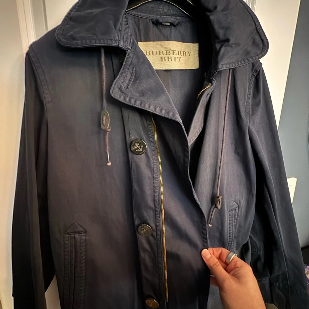 Burberry Navy Pea Coat for Men - Picture 6 of 7